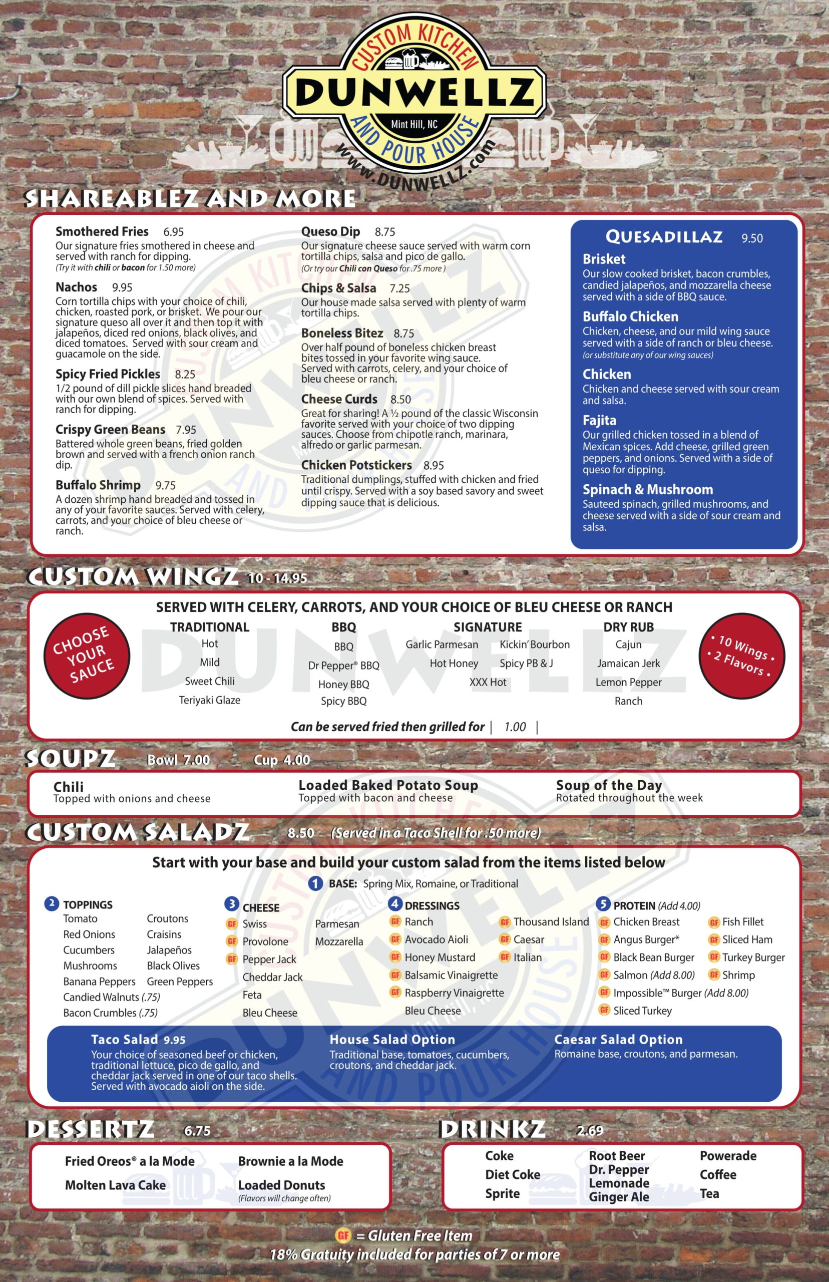 Our Menu Dunwellz